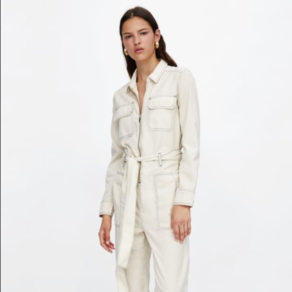 Zara Jumpsuit with Contrasting Topstitching